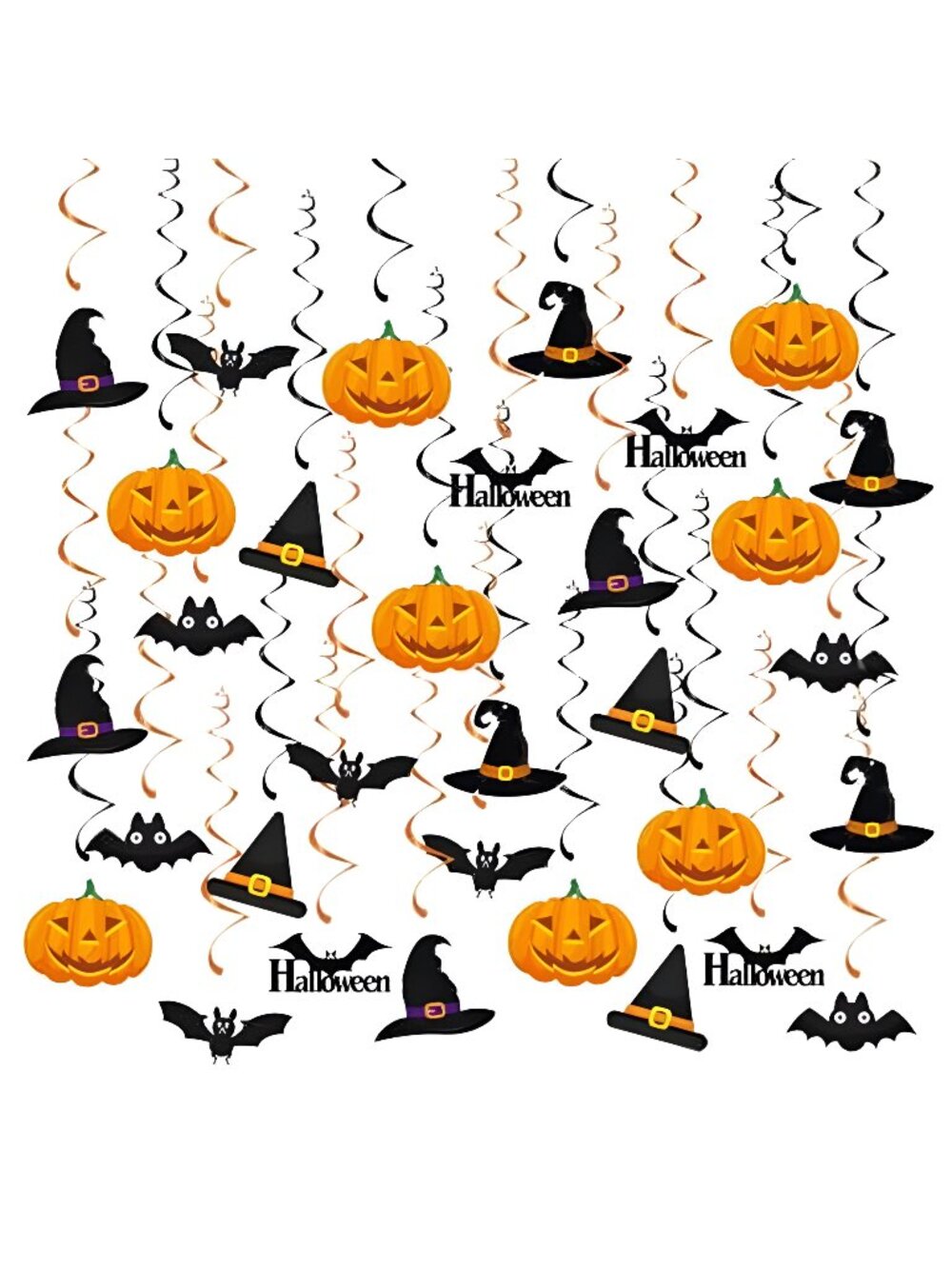 Black-Orange Halloween Pumpkin-Bat Hat Party-Decorations